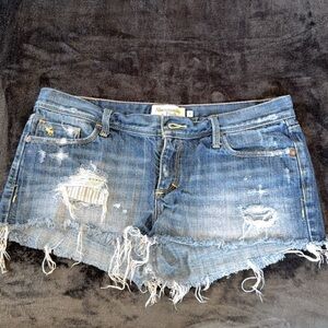 Abercrombie & Fitch Low Rise Ripped Jean Shorts